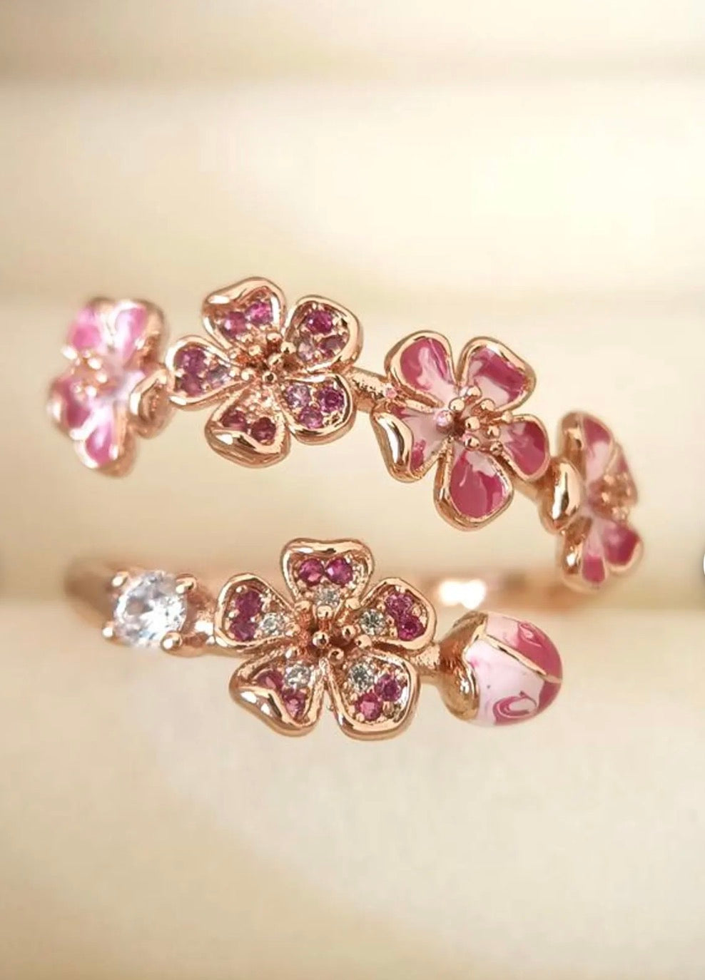 💍Bague Fleur PEACH – Édition Luxe (Rose)💍