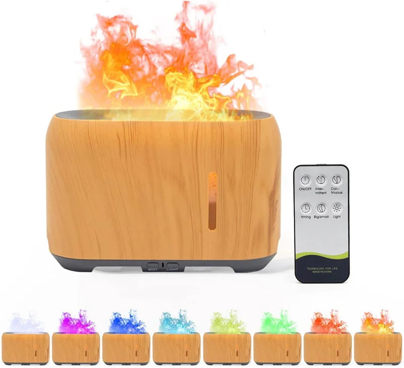 Hot Selling Aroma 7 Colors Flame Led Light air Humidifier 240Ml Flame Diffuser With Timer Set for Home