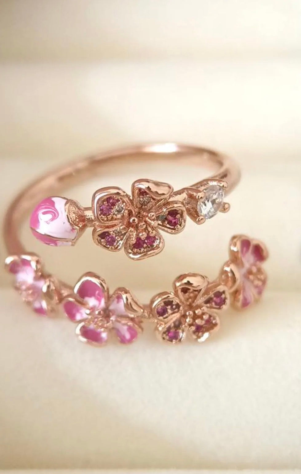 💍Bague Fleur PEACH – Édition Luxe (Rose)💍