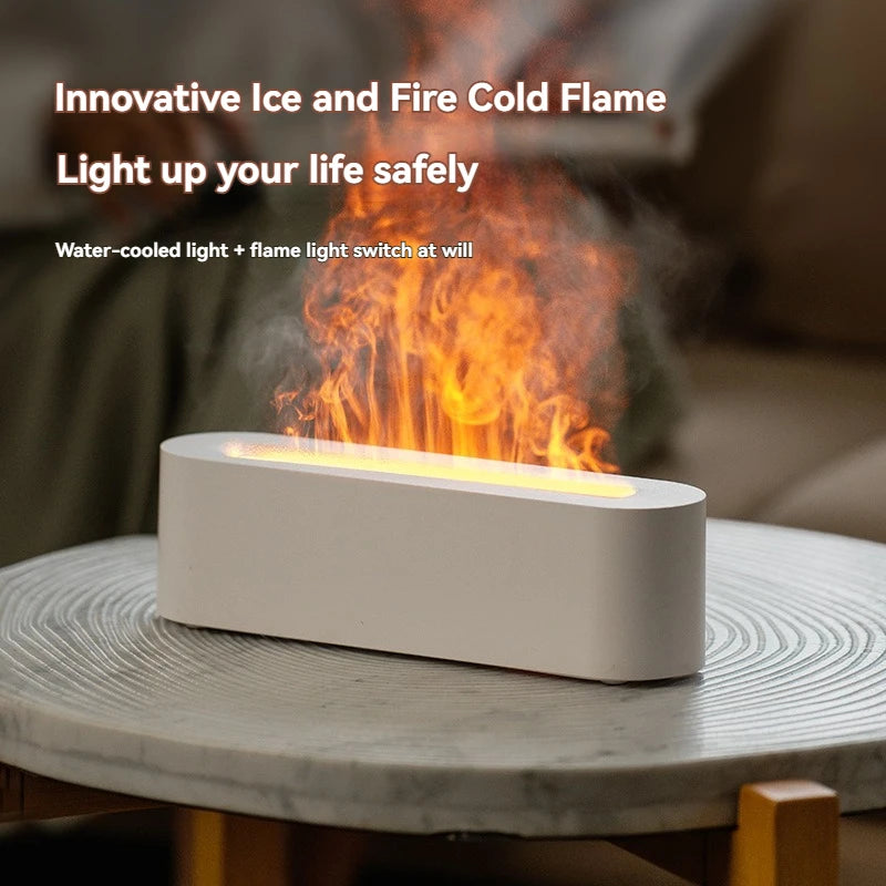 Colorful Simulation Flame Diffuser Home Bedroom Living Room Desktop USB Air Light Mist Humidifier Aroma Diffuser Mechanized
