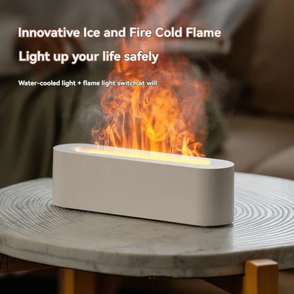 Colorful Simulation Flame Diffuser Home Bedroom Living Room Desktop USB Air Light Mist Humidifier Aroma Diffuser Mechanized