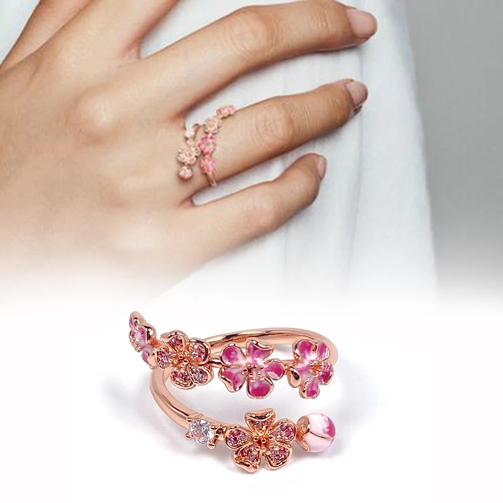 💍Bague Fleur PEACH – Édition Luxe (Rose)💍